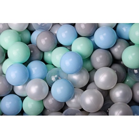 NC Ensemble De Boules En Plastique, 50 Pcs, Menthe/bleu/gris/perle/transparent