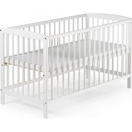 Felix Lit Bébé À Barreaux Pin Massif Laqué Blanc 60 Couchage 60x120 CmL 124 X