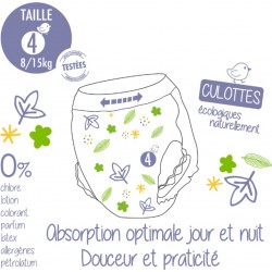 NC Couches Culottes Bébé Écologiques Taille 4 (8-15Kg) Carton De 8