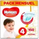 Huggies Ultra Comfort Couches Bébé Unisexe Taille 4 (7-18Kg) X150 Couches