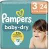 PAMPERS Couches Bébé Baby Dry 6 - 10Kg Taille 3 pack de 24 couches