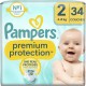 PAMPERS Couches Bébé Premium Protection 4 8Kg Taille 2 pack de 34 couches