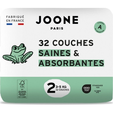 JOONE PARIS Couches Bébés 3 5Kg Taille 2 pack de 32 couches bébé