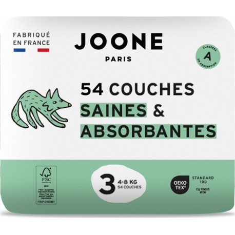 JOONE PARIS Couches Bébés 4 8Kg Taille 3 pack de 54 couches bébé