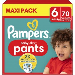 PAMPERS Couches Culottes Bébés Baby Dry Pants 14 19Kg Taille 6 pack de 70 couches culottes