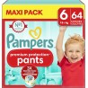 PAMPERS Couches Culottes Bébés Premium Protection Pants 15+Kg Taille 6 pack de 64 couches culottes