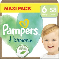 PAMPERS Couches Bébé Harmonie 13 +Kg Taille 6 pack de 58 couches