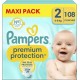 PAMPERS Couches Bébé Premium Protection 4 8Kg Taille 2 pack de 108 couches