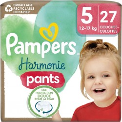 PAMPERS Couches Culottes Bébés Harmonie Pants 12 - 17Kg Taille 5 pack de 27 couches culottes