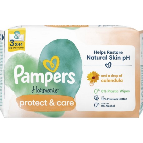 PAMPERS Lingettes Nettoyantes Protect 1 Care 132 lingettes