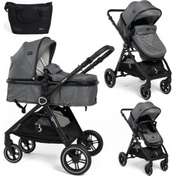 NC Bebelissimo Poussette Transformable Combinée Convertible 2 En 1 - poids 0-22Kg Nicea Gris