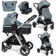 Bebelissimo Poussette Combinée Trio 3 En 1 Siège Auto 0m – Nacelle – Dès La Naissance – Jusqu’à 22Kg – Nicea Vert