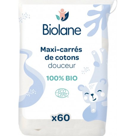 BIOLANE Coton Bébé Douceur Bio 60 cotons