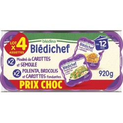 BLEDINA Repas bébé dés 12 mois assortiment les 4 assiettes 920g