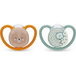 NUK Sucette vert/orange 0-6 mois Airflow lot de 2 sucettes