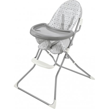 TEX BABY Chaise haute gris étoilée la chaise haute