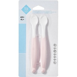 TEX BABY Cuillère bébé rose clair lot de 2 cuillères