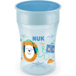 NUK Tasse d'apprentissage bleu silicone 360° dès 8 mois la tasse