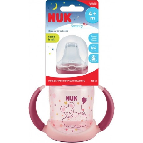 NUK Tasse d'apprentissage multicolore avec poignées 150ml la tasse