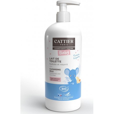 CATTIER Lait de Toilette Bébé Hydrate et Nourrit Bio 500ml