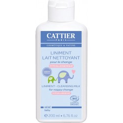 CATTIER Liniment Lait Nettoyant Bébé Bio Hypoallergénique 200ml