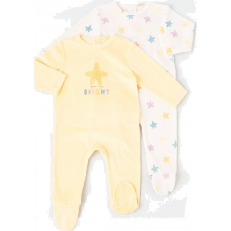 TEX BABY Pyjama Jaune lot de 2