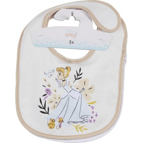 DISNEY Bavoir bébé blanc Princesse Cendrillon lot de 3