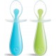 MUNCHKIN Cuillère vert/bleu silicone cale anti-étouffement lot de 2 cuillères