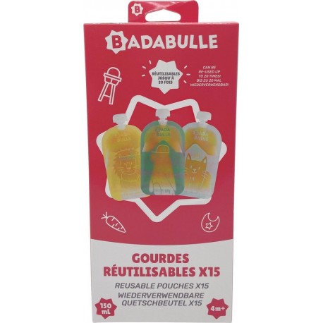 BADABULLE Gourde Réutilisable Multicolor la gourde