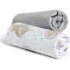 TEX BABY Drap housse blanc/gris 100% coton 60x120cm lot de 2 draps housse