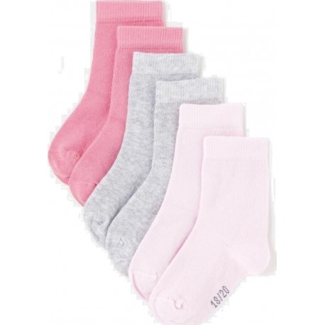 TEX BABY Chaussettes bébé fille rose/gris T21/23 lot de 3 paires de chaussettes