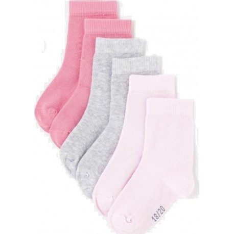 TEX BABY Chaussettes bébé rose/gris T18/20 lot de 3 paires de chaussettes