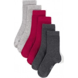 TEX BABY Chaussettes bébé gris/rouge T15/17 lot de 3 paires de mi-chaussettes