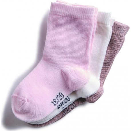 TEX BABY Mi-chaussettes bébé poudre T24/26 lot de 3 paires de mi-chaussettes