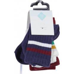 TEX BABY Mi-chaussettes bébé marine/blanc/bordeaux T18/20 lot de 3 paires de mi-chaussttes