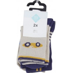 TEX BABY Mi-chaussettes bébé marine foncé T24/26 lot de 2 paires de mi-chaussttes