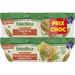 BLEDINA Repas bébé dés 12 mois assortiment les 4 pots 800g