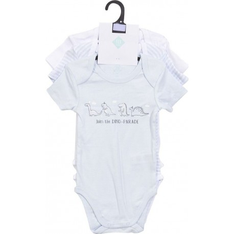 TEX BABY Body bébé bleu/blanc 1 coton 23 mois lot de 3 bodies