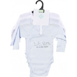 TEX BABY Body bébé bleu clair 1 coton 3 mois lot de 3 bodies