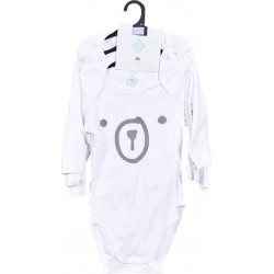 BIO TEX BABY Body bébé BIO blanc manches longues 6 mois TEX BABY lot de 3 bodies