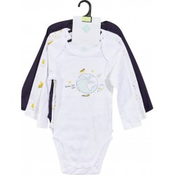 TEX BABY Body bébé marine/blanc 1 coton 3 mois lot de 3 bodies