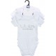 TEX BABY Body bébé bleu/blanc 1 coton 12 mois lot de 3 bodies