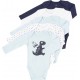 TEX BABY Body bébé bleu marine/blanc 6 mois lot de 5 bodies