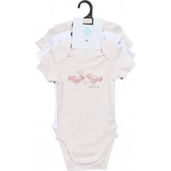 TEX BABY Body bébé rose clair manches courtes 18 mois lot de 3 bodies