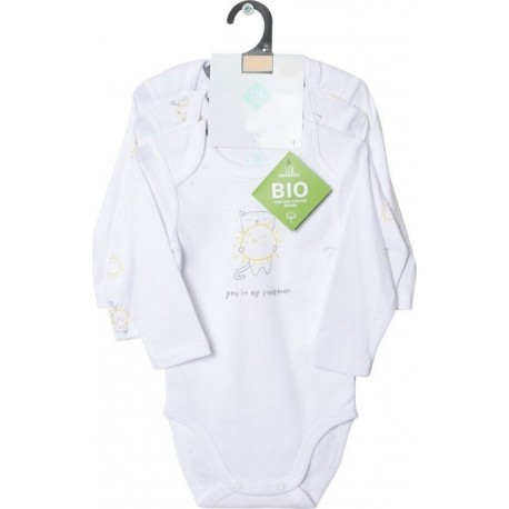 TEX BABY Body bébé blanc coton Bio 6 mois lot de 3 bodies