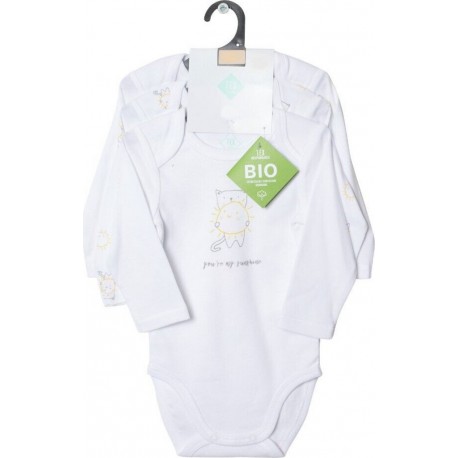 TEX BABY Body bébé blanc coton Bio 3 mois lot de 3 bodies