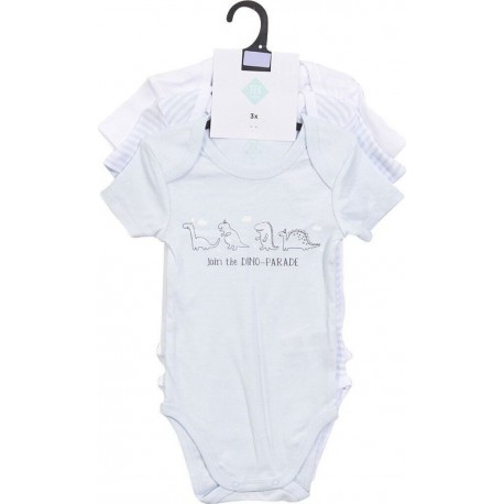 TEX BABY Body bébé bleu manches courtes 3 mois lot de 3 bodies