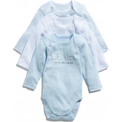 TEX BABY Body bébé fille blanc en coton Bio 3 mois lot de 3 bodies