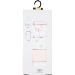 TEX BABY Body bébé rose/blanc 1 coton 12 mois lot de 5 bodies