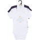 TEX BABY Body bébé marine/blanc 1 coton 9 mois lot de 3 bodies